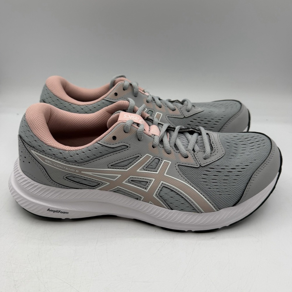 Asics Gel Contend 8 Running Shoes Womens Sz 10 Grey/Pink Mesh Sneakers‎ 1012B320